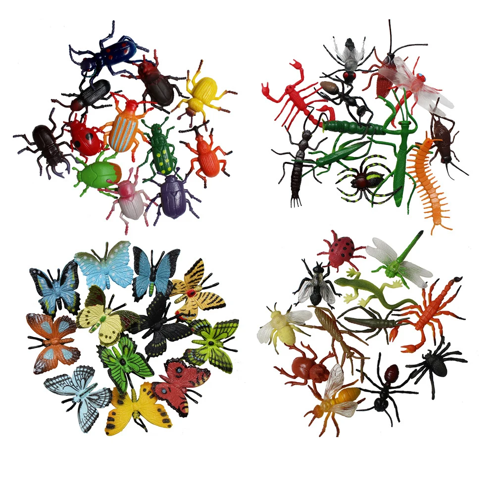 Plastic Bugs Insects Butterfly Models for Kids Sea &amp Farm Animals Figure Toys Realistic Ocean Creatures Action | Игрушки и хобби