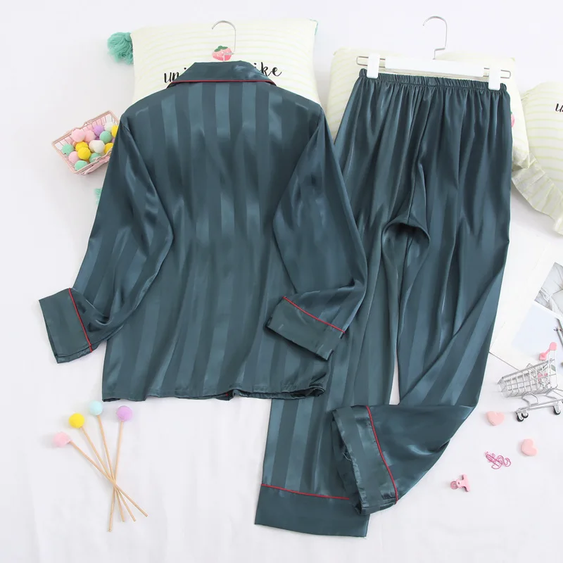 

Fiklyc Underwear Long Sleeve Pajamas Autumn Ice Silk Long Sleeve Trousers Suit Printing Fashion Pyjamas Set Out Door Lounge Sets