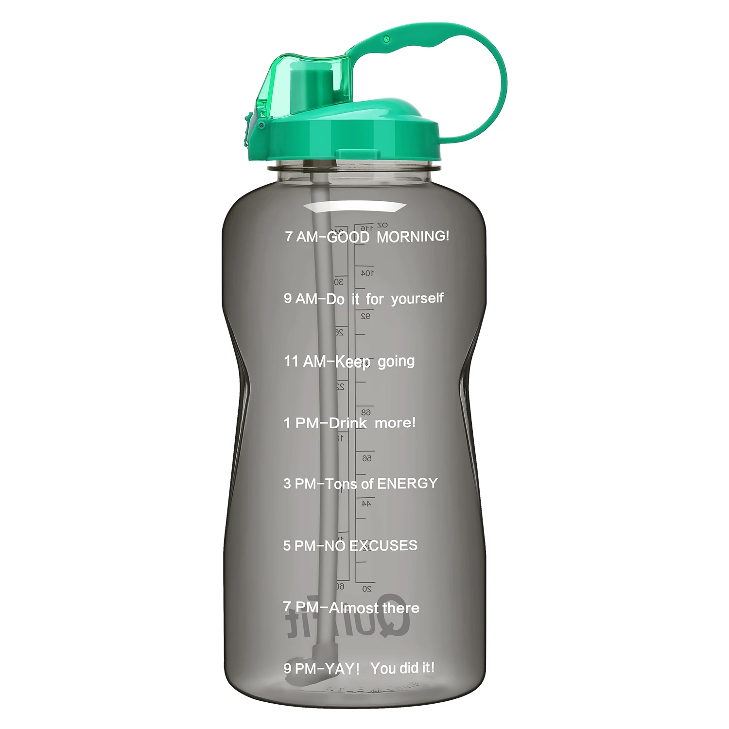 Gray Body Green Lid BuildLife Тритан галлон бутылка для воды 128 OZ/64 OZ 3.8L/2L с уникальной шкалой времени/измерения/цели отмечены раз BPA бесплатно Спорт Тренажерный зал - Цвет: Gray Body Green Lid