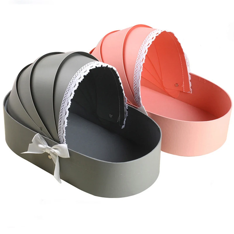 Кружевная корзина для бокса с цветами подарочная упаковки букета на свадьбу День
