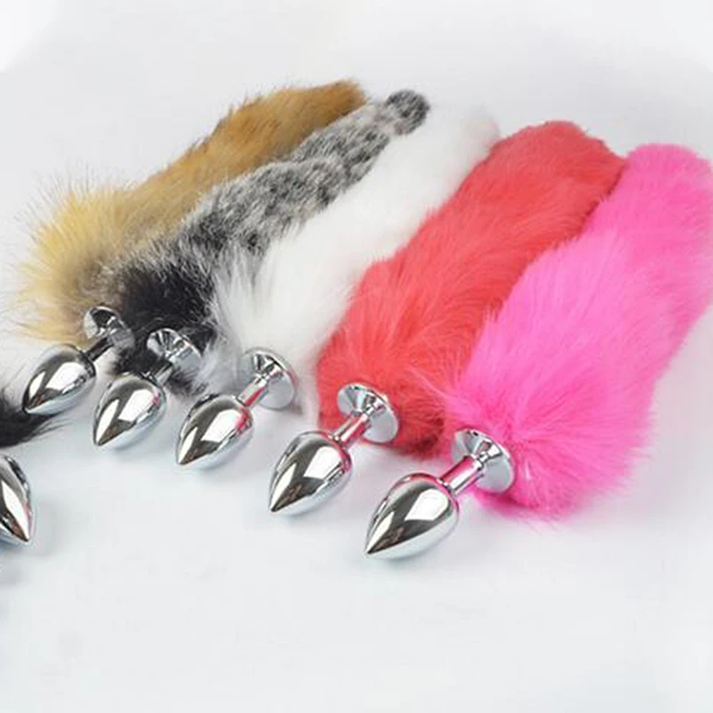 Анальная пробка для взрослых игр лисий хвост из нержавеющей стали секс продукты