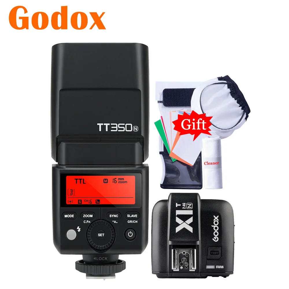 Godox 2 4G TTL HSS TT350N TT350 N GN36 камера вспышка X1T триггер передатчика для Nikon D810 D850 D750 D800 D7100