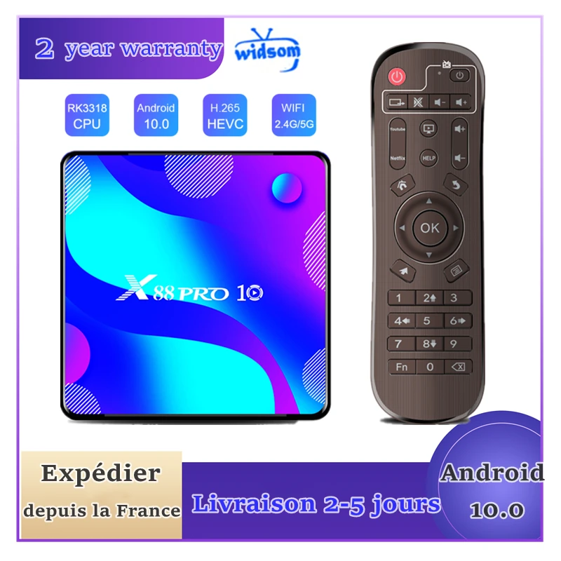 

ТВ-приставка X88 PRO, 4 + 32 ГБ, 4 ядра, 4K HD M3U