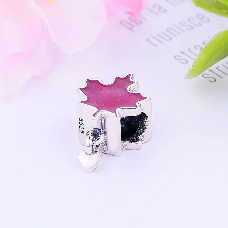 Канада Кленовый лист флаг подходит оригинальный ПАН браслет 925 пробы Серебряный