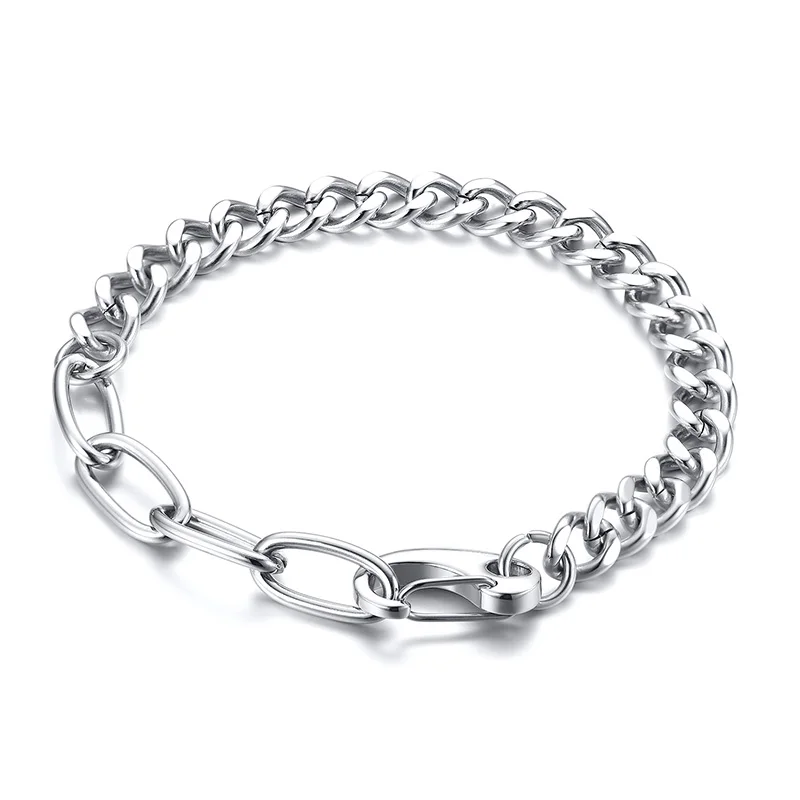 PRE SPLICED цепочка Куба с овальным звеном браслет из нержавеющей стали для мужчин