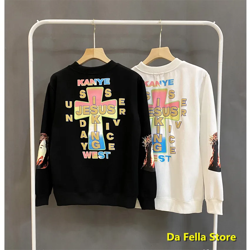 Скользящие и надписью JESUS IS KING кофты воскресенье Услуги фестиваль альбом худи с