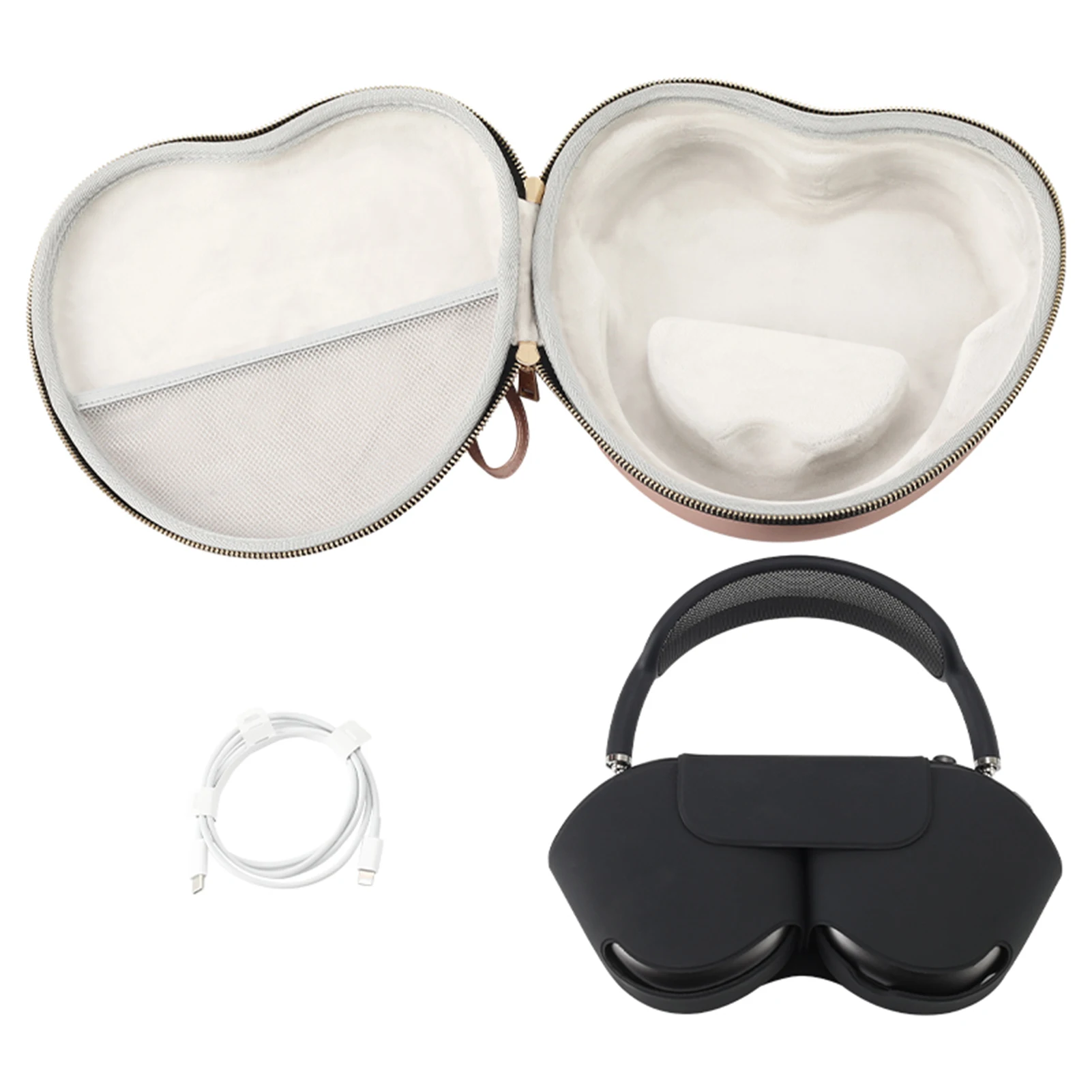 

Headphone Storage Bag Heart-shaped Case USB Cable Earphone Organizer Bag For AirPods Max
