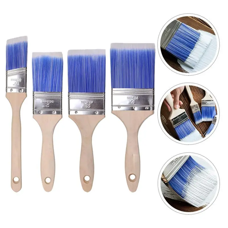

4pcs Art Paint Brush Sturdy Durable Practical Paint Brush Bristle Brush for Kids Adult