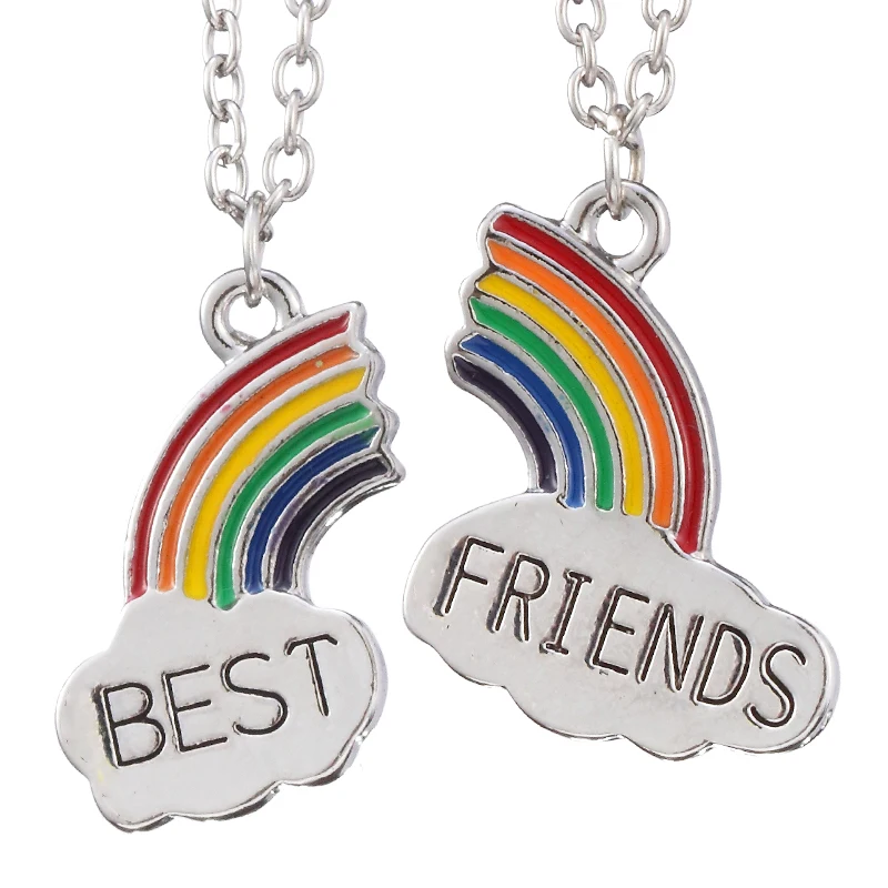ZRM 2 шт./Пара Ожерелье Лучшие Друзья Радуга Облако ожерелье с подвеской BFF Дружба Ювелирные изделия подарок для женщин и мужчин