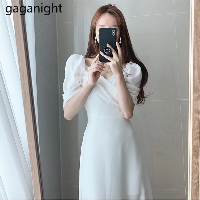 Платье Gaganight женское шифоновое с V-образным вырезом элегантное приталенное