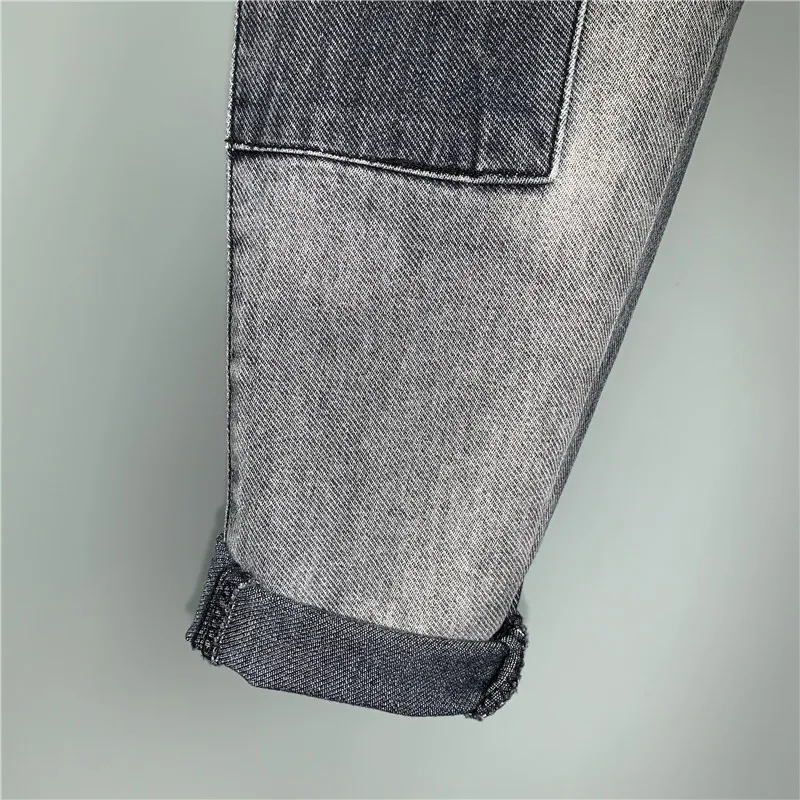 

2021 Spring New Contrast Color Jeans Woman Denim Long Pants Spliced Loose Streetwear High Waist Trousers Wide Leg Patchwork Jean