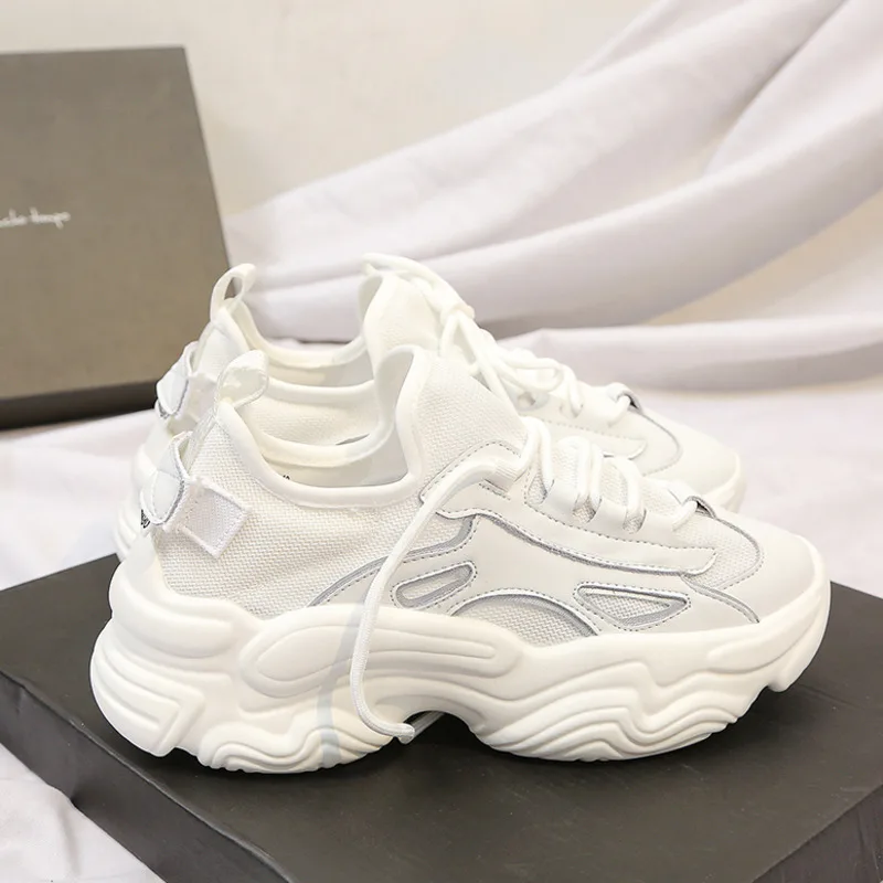 Кроссовки женские массивные на платформе 5 см Вулканизированная подошва