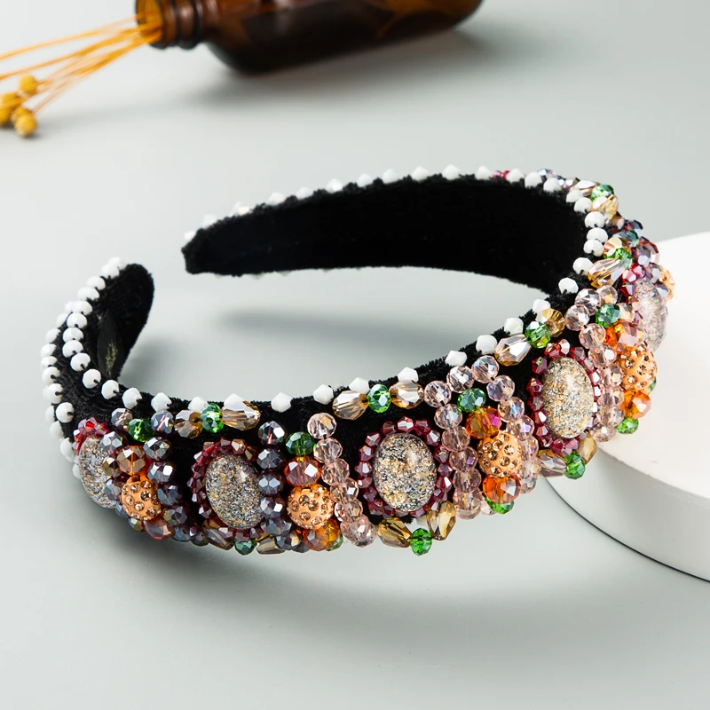 Обруч для волос Женский украшенный камнями в стиле барокко | Украшения и