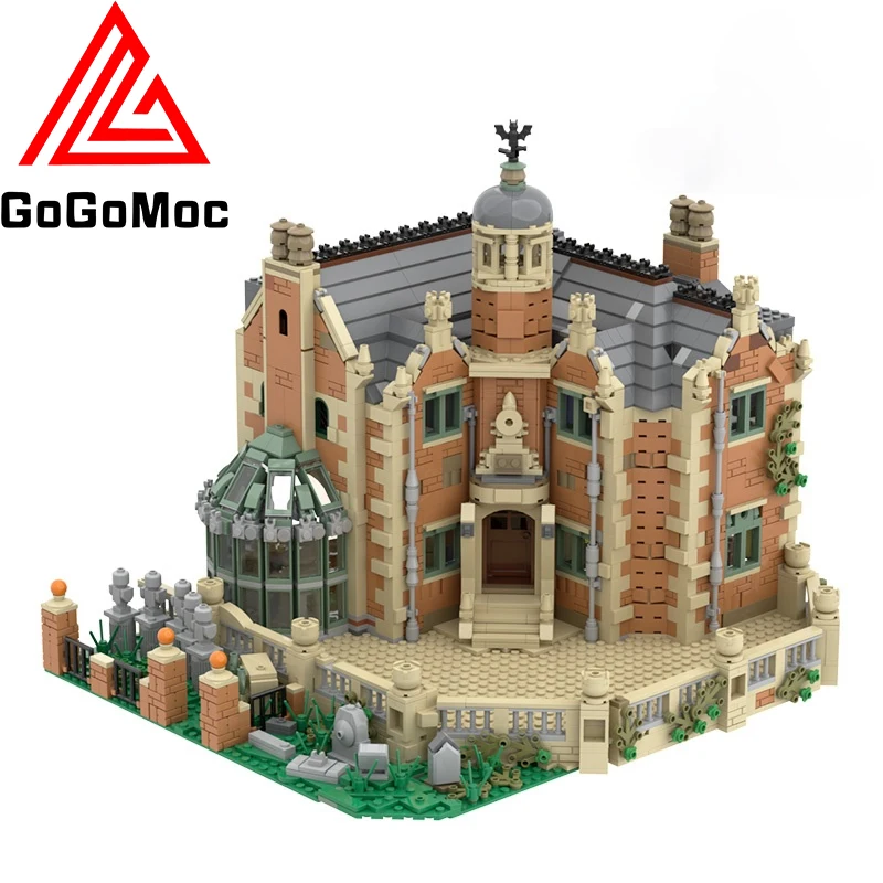 

Moc Architecture The Haunted Manor Ghost House Model Building Blocks City Hotel Castle StreetView Villa Bricks Toys For Children