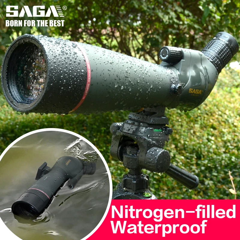 saga monocular spotting scope hunting birdwatching telescope telescopio mobile phone para celular camping equip ipx7 bak4 free global shipping
