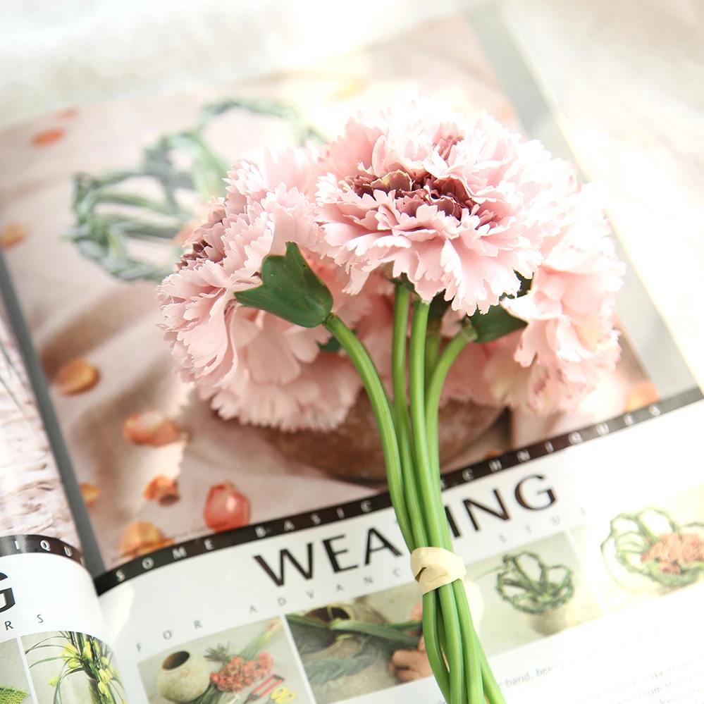 6 шт./букет искусственные цветы гвоздики 28 см|Искусственные и сухие цветы| |