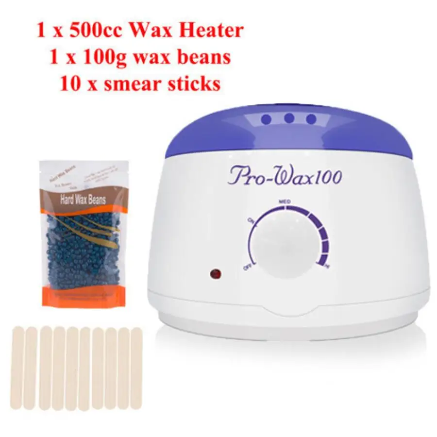 white kit 1 beans Инструмент для удаления волос Эпилятор подогреватель воска Профессиональный мини Спа Ручной Эпилятор ноги парафин воск машина контроль температуры - Цвет: white kit 1 beans