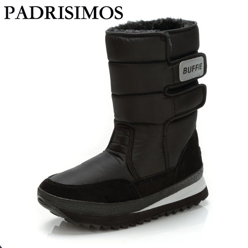 PADRISIMOS Мужская обувь зимние сапоги Однотонные теплые черного цвета размера плюс