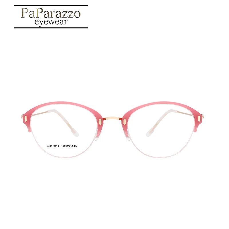 Женские очки с полуободковой оправой и без винтов из нержавеющей стали|Женские