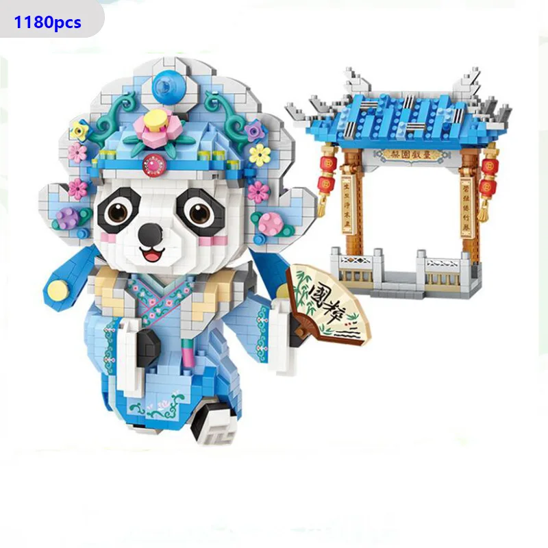 1080pcs+ New 8101 Loz City mini block Chinese Lion Dance Peking Opera Panda Building Blocks Bricks Kids DIY Toys Xmas Gift 9258 - купить по