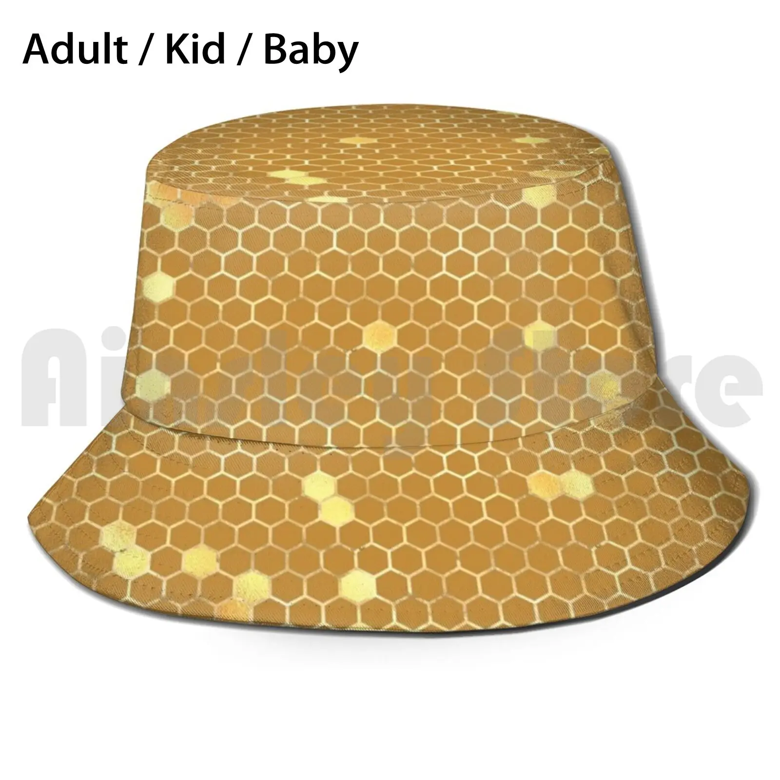 

Sunflower Bees Vintage Textured Floral Pattern Sun Hat Foldable UV Protection Bees Bee Patterns Yellow Sunflower Brown