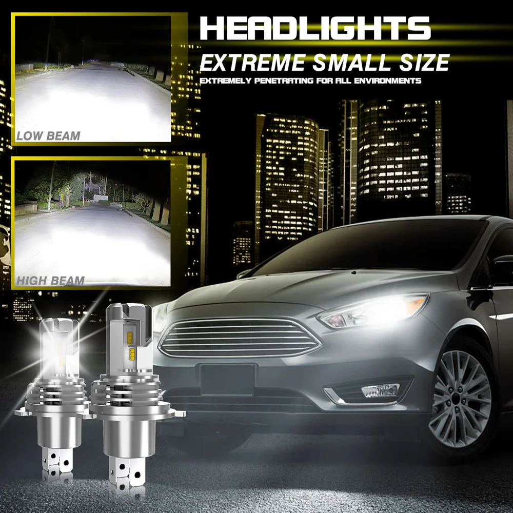 Автомобильные светодиодные лампы 2 шт. H4 Hi Lo новый дизайн 1:1 мини светодиод машины