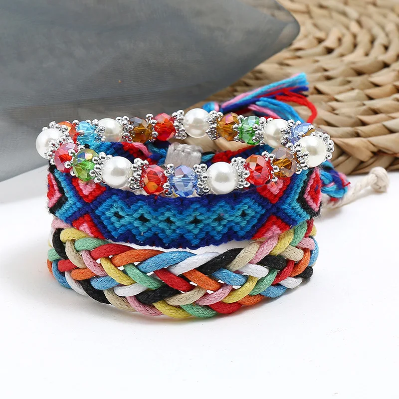 Богемные хрустальные браслеты и браслет в стиле бохо красочные стразы жемчужные