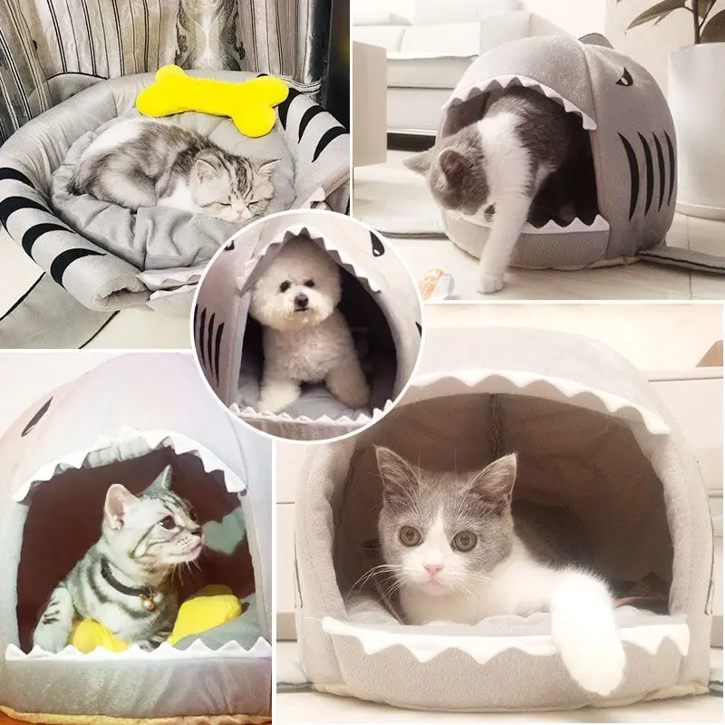 Cool Dinosaur Cat House Winter Warm Pet Dog Tent Home Kennel Summer Nest Soft Foldable Sleeping Mat Pad Supplies | Дом и сад