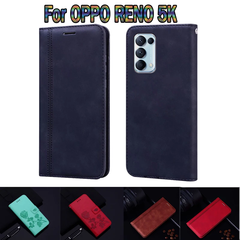 

Wallet Case For OPPO Reno5 K 5G PEGM10 Cover Leather Book Funda For OPPO Reno 5K Case Flip Phone Protective Shell Etui Coque Bag