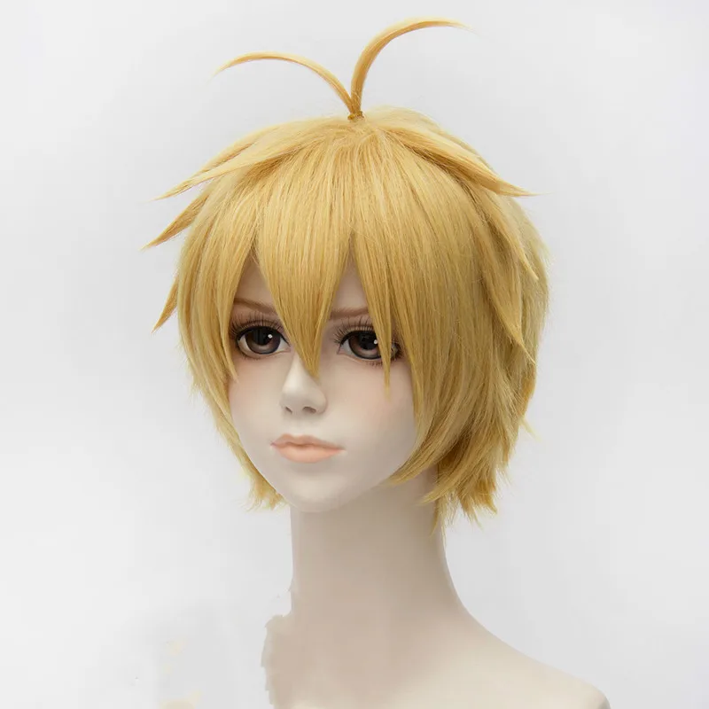 Nanatsu No Taizai The Seven Deadly Sins Meliodas короткие Многослойные желтые синтетические волосы