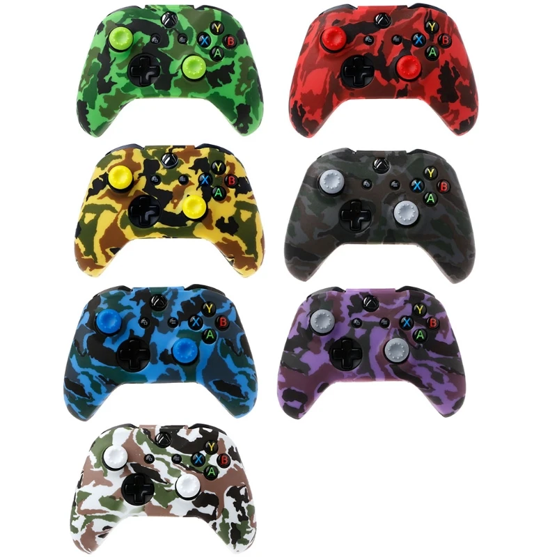 

Camouflage Silicone Gamepad Cover + 2 Joystick for xbox one X S Controller