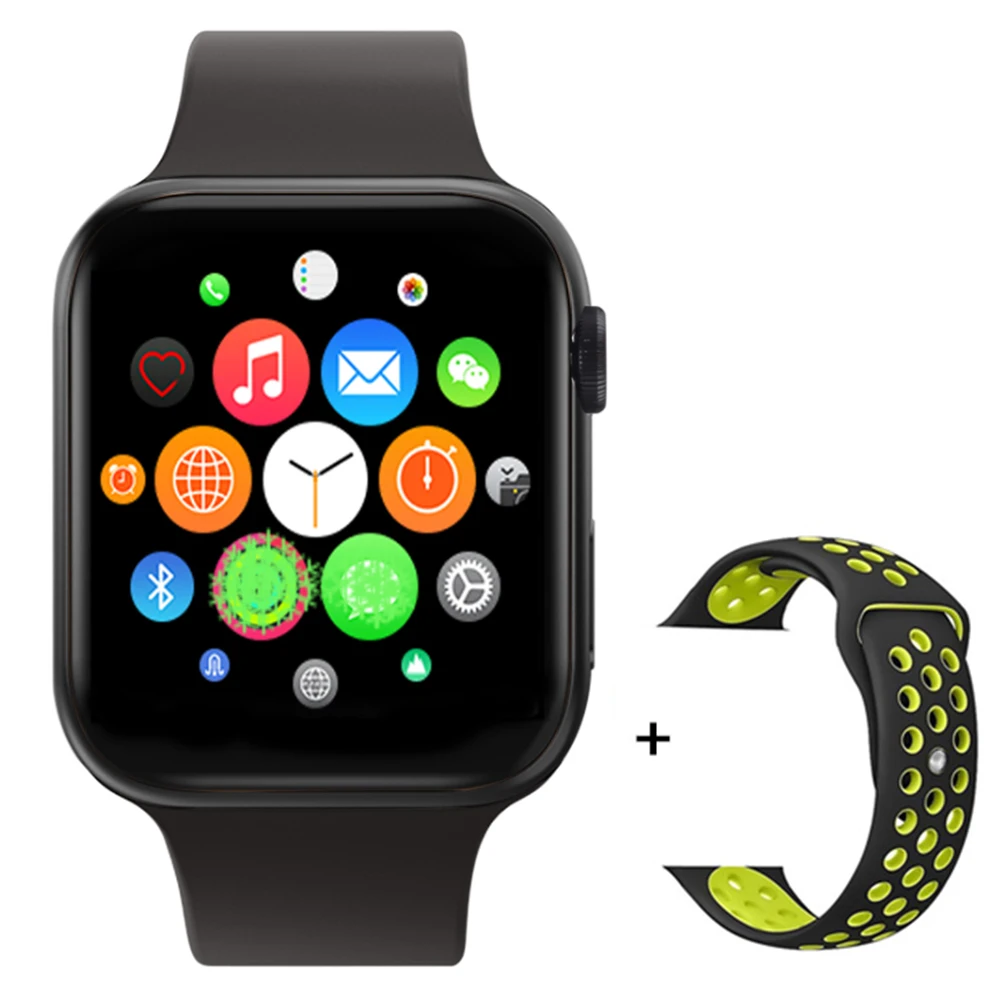 Black add strap IWO 11 умные часы серии 5 1:1 44 мм gps Bluetooth Беспроводная зарядка спортивные фитнес-трекер умные часы для Apple Watch iPhone - Color: Black add strap