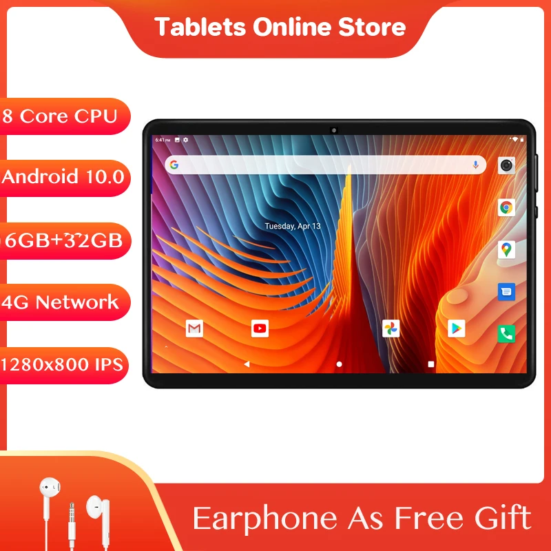 

Супер 2.5D Экран 10,1 дюймов, планшет, PC, 4G, две SIM карты, Android 10,0 Планшеты 6 ГБ Оперативная память + 32 ГБ Встроенная память, Wi-Fi, GPS, FM, планшет, IPS 1280*800