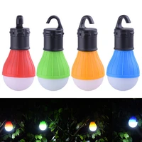 mini portable lighting lantern tent light led bulb emergency lamp waterproof hanging hook flashlight camping light use 3aaa
