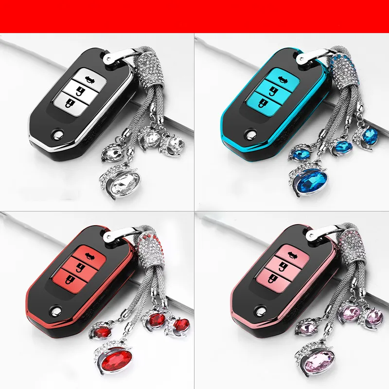 2020 Soft TPU Car Key Case for Honda Civic CR-V HR-V Agreement Jade Crider Odyssey 2015-2018 Remote Control key Accessories | Автомобили и