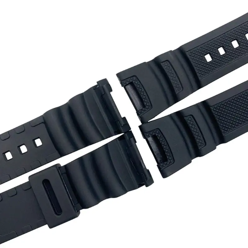 

C5AE Silicone Watch Strap Steel Buckle Wristband for Ca-sio W-735H W-800 SGW-300H