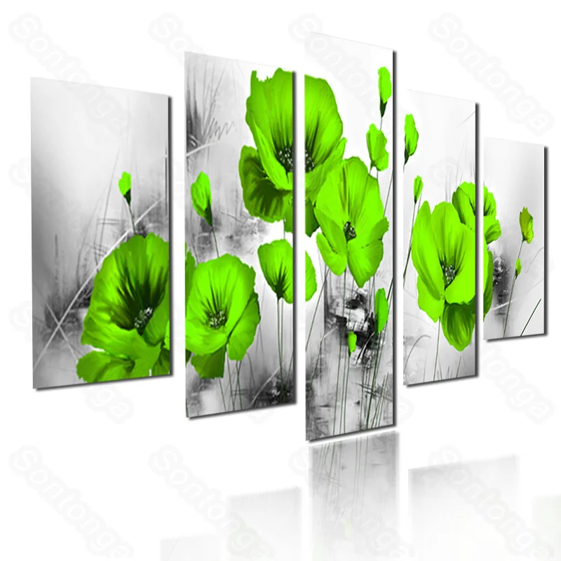 

Green Flower Graffiti Minimalist Style Modern Home Decoration Art Poster Decoration Painting Porch Living Room