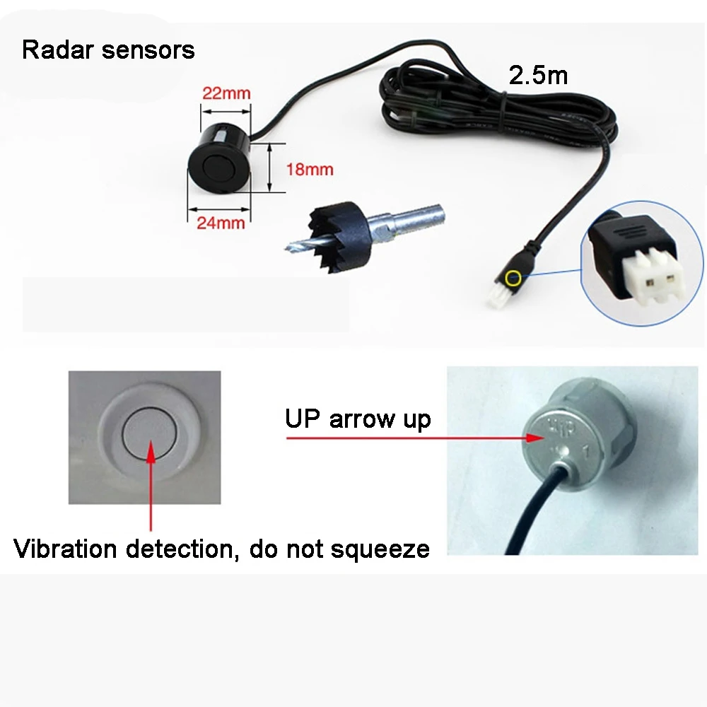 Автомобильный парктроник радар с ЖК дисплеем и 4 датчиками|Детекторы радаров| |