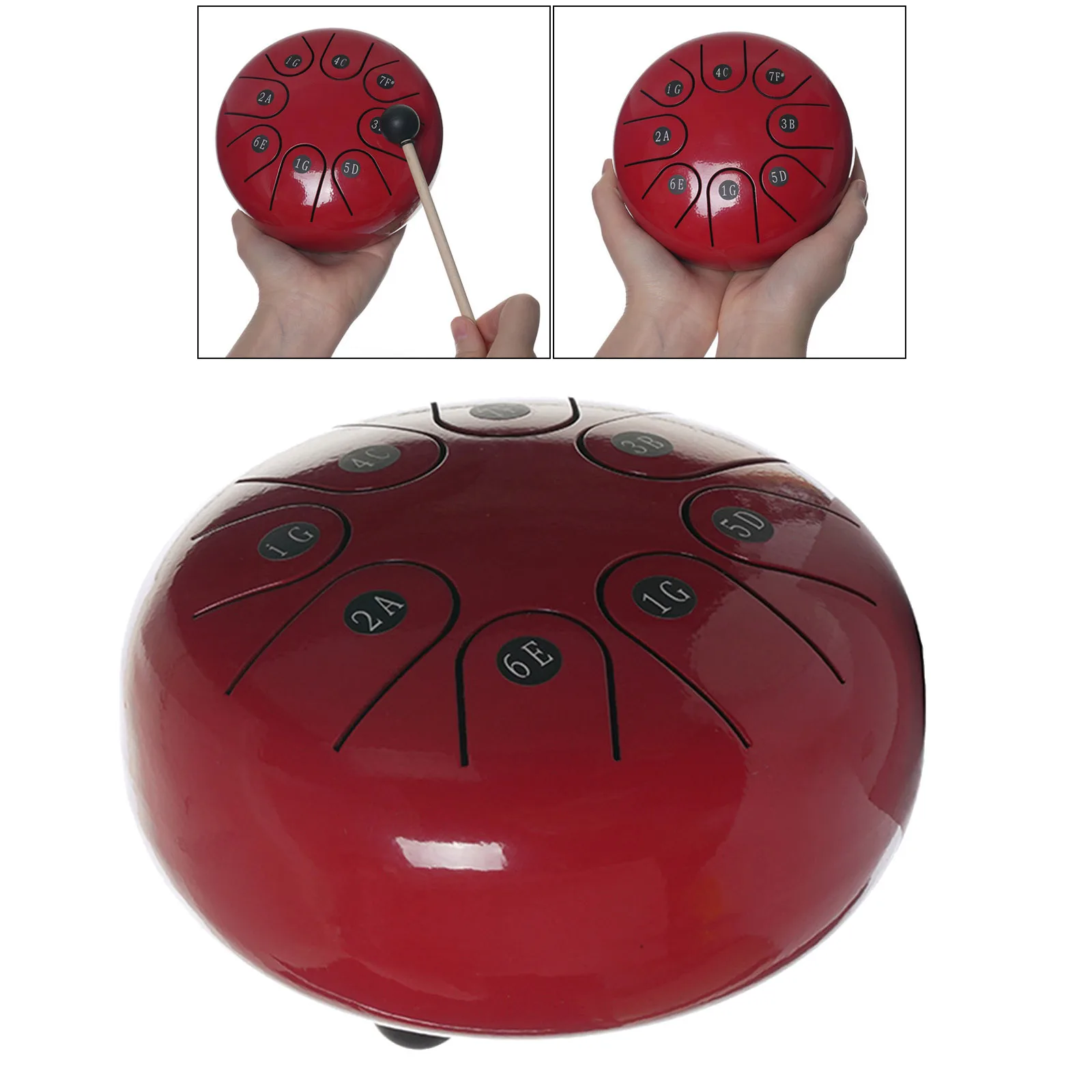 

8 Notes 6 Inch Handpan Tongue W / Carrying Bag Notes Stickers