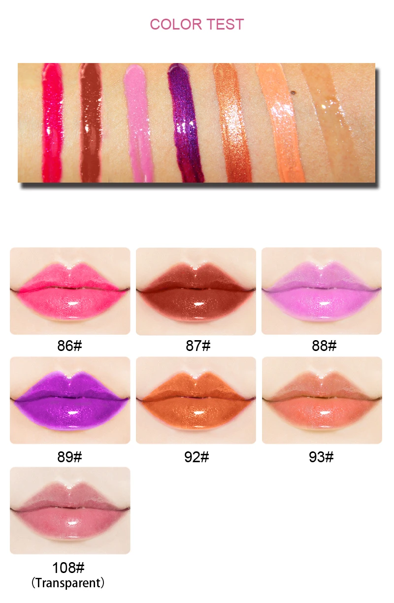 Vegan 7 цветов глянцевый блеск для губ частная этикетка длительный в розовом