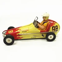 funny adult collection retro wind up toy metal tin vintage automobiles no 98 f1 racing car mechanical clockwork toy figures