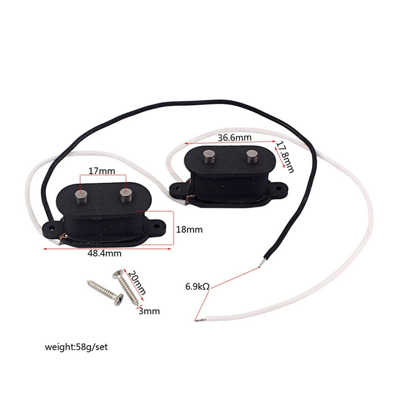 

Guitar Pickup Bass 4 String Vintage Style Alnico V Pickup Set for Fd Mustang