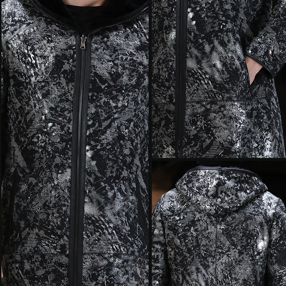 SANI утолщенные овчинные меховые овчины средней яркости мужская двусторонняя