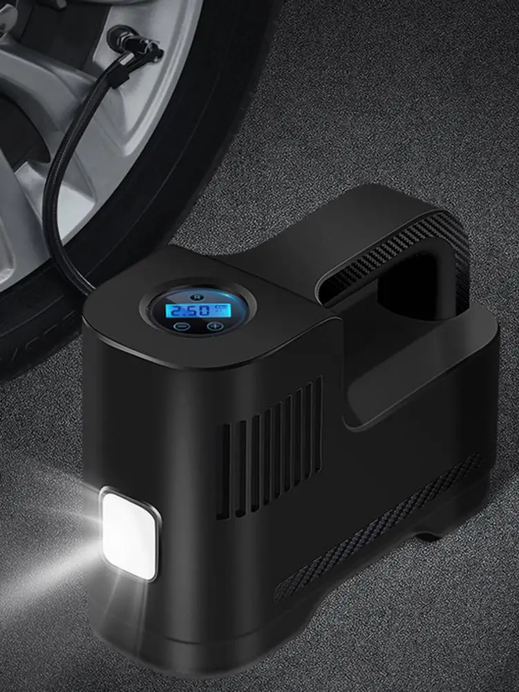 Портативный воздушный компрессор насос с цифровым электрическим освещением для