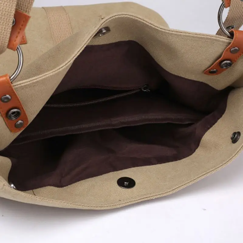 

Canvas Women Shoulder Bags High Quality Multifunction Women Back Pack For Students School Travel Bags Large Capacity