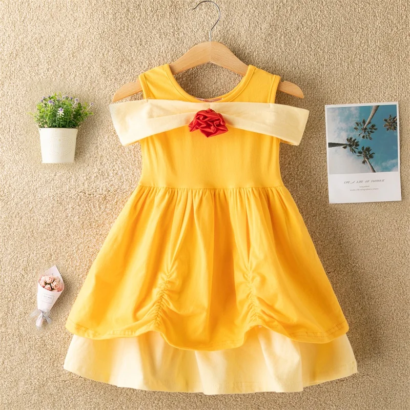 Одежда для девочек Платье принцессы костюмированной вечеринки Белль Маус Платья