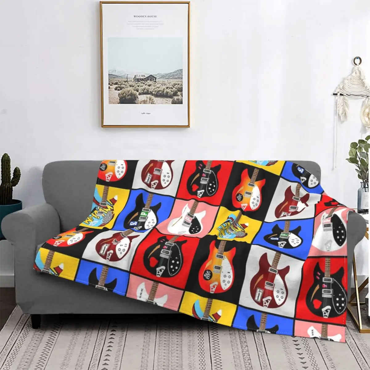 

Manta Rickenbackers de Paul Weller, colcha a cuadros para cama, sofa, toalla de playa, manta de muselina, colcha para camas