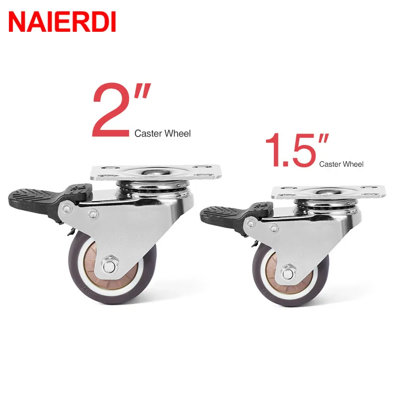 4 шт. NAIERDI 1 5 &quot / 2&quot мебельный ролик поворотные колеса сверхмощные мягкие