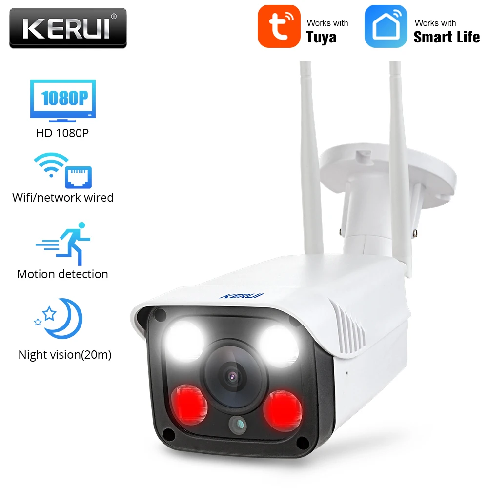 KERUI 2.0MP 1080P Tuya Smart life беспроводная уличная безопасность WiFi ip-камера Full HD IP66 Водонепроницаемая камера видеонаблюдения CCTV