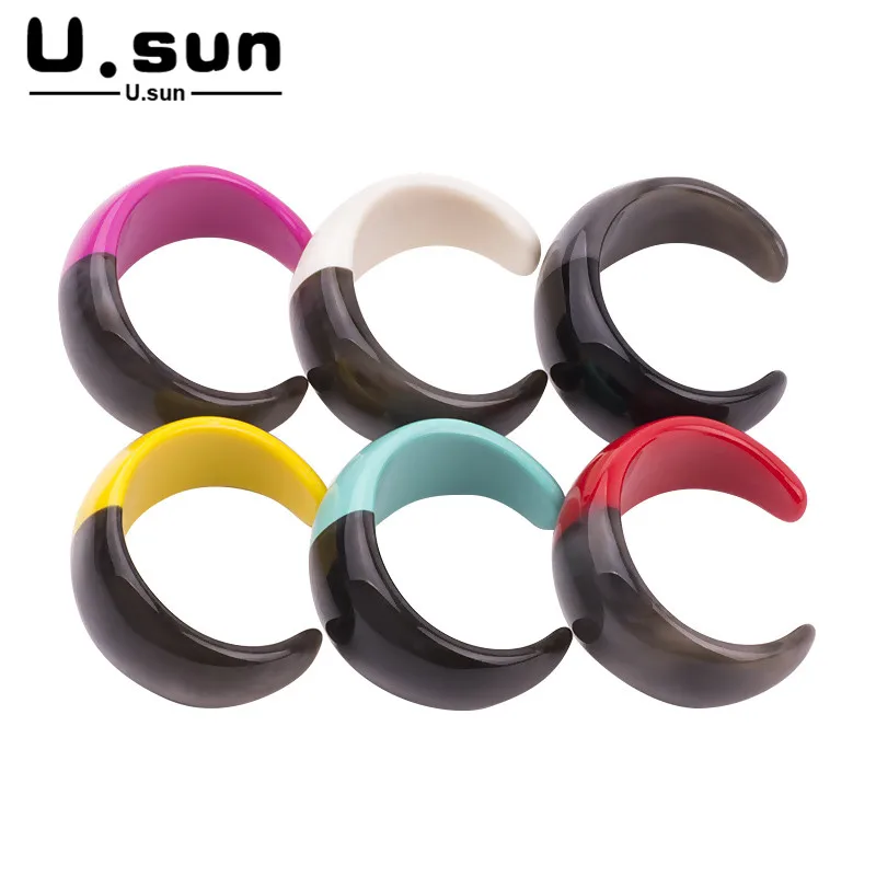 Цветной модный акриловый браслет браслеты для женщин полимерный Шарм открытые